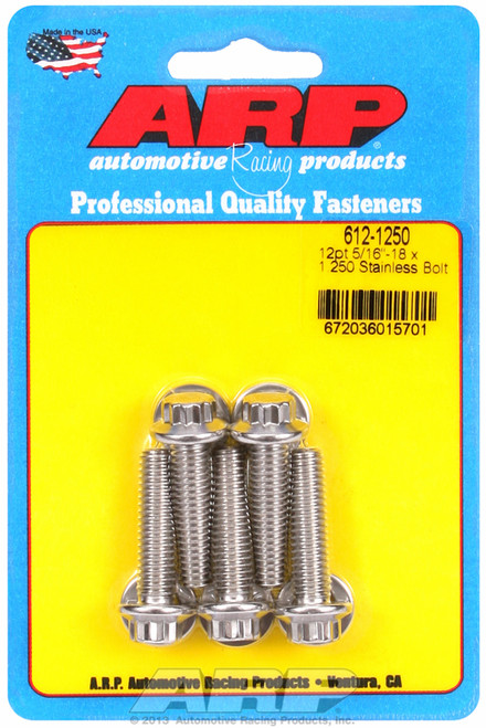 ARP Fastner 5 16-18 x 1.250 12pt SS bolts 612-1250