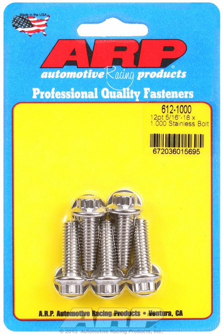 ARP Fastner 5 16-18 x 1.000 12pt SS bolts 612-1000