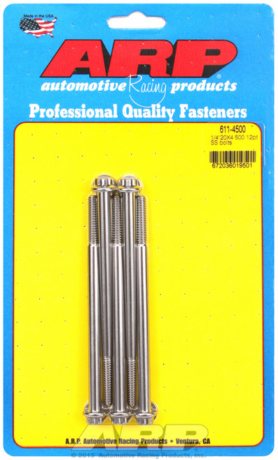 ARP Fastner 1 4-20 x 4.500 12pt SS bolts 611-4500