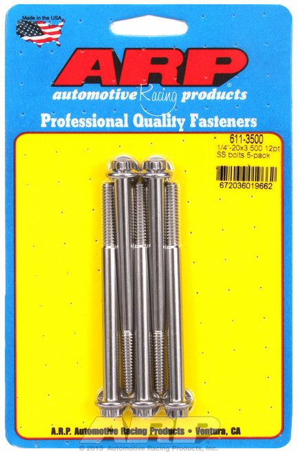 ARP Fastner 1 4-20 x 3.500 12pt SS bolts 611-3500