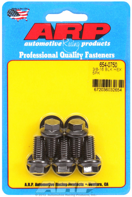 ARP Fastner 3 8-16 x 0.750 hex 7 16 wrenching black oxide bolts 654-0750