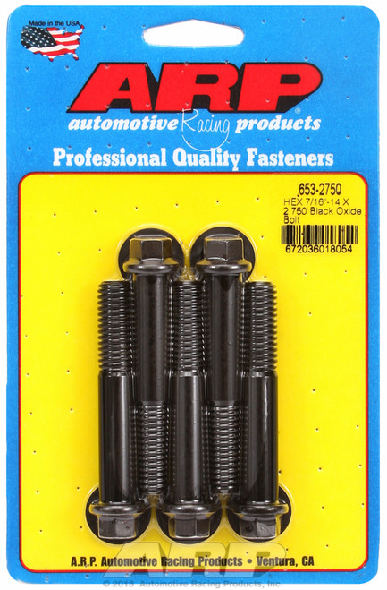 ARP Fastner 7 16-14 X 2.750 hex black oxide bolts 653-2750