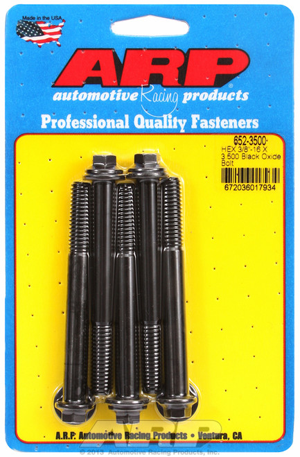 ARP Fastner 3 8-16 X 3.500 hex black oxide bolts 652-3500