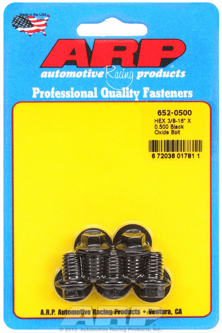 ARP Fastner 3 8-16 X 0.500 hex black oxide bolts 652-0500