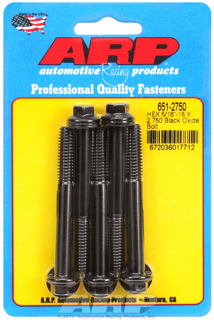 ARP Fastner 5 16-18 X 2.750 hex black oxide bolts 651-2750