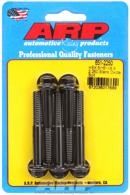 ARP Fastner 5 16-18 X 2.250 hex black oxide bolts 651-2250