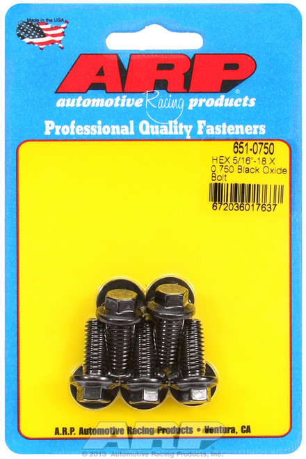 ARP Fastner 5 16-18 X 0.750 hex black oxide bolts 651-0750