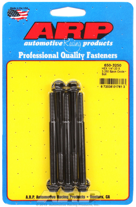 ARP Fastner 1 4-20 X 3.250 hex black oxide bolts 650-3250