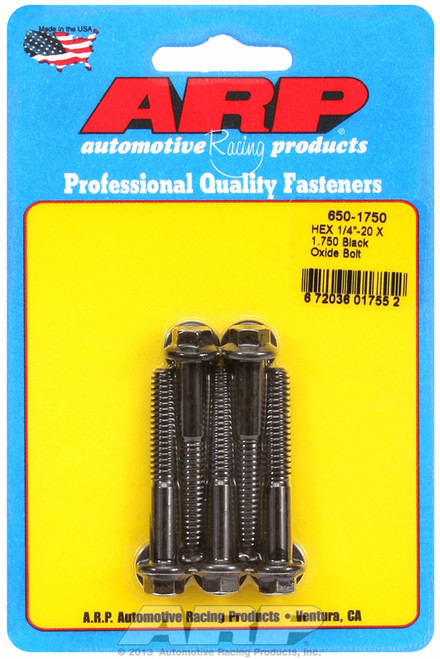 ARP Fastner 1 4-20 X 1.750 hex black oxide bolts 650-1750
