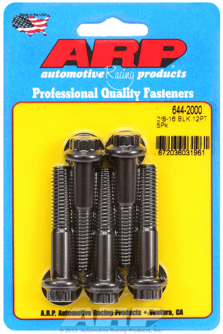 ARP Fastner 3 8-16 x 2.000 12pt 7 16 wrenching black oxide bolts 644-2000