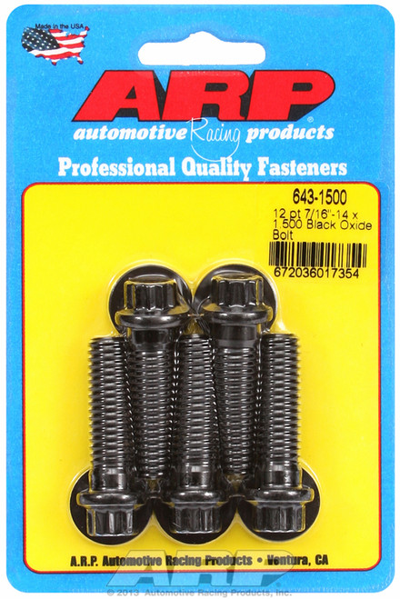 ARP Fastner 7 16-14 x 1.500 12pt black oxide bolts 643-1500
