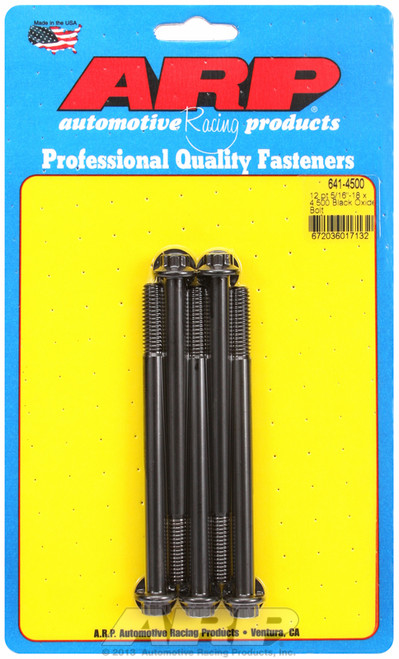 ARP Fastner 5 16-18 x 4.500 12pt black oxide bolts 641-4500
