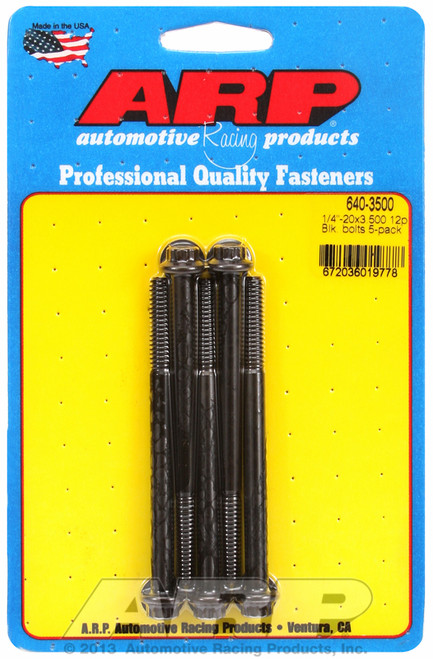 ARP Fastner 1 4-20 x 3.500 12pt black oxide bolts 640-3500