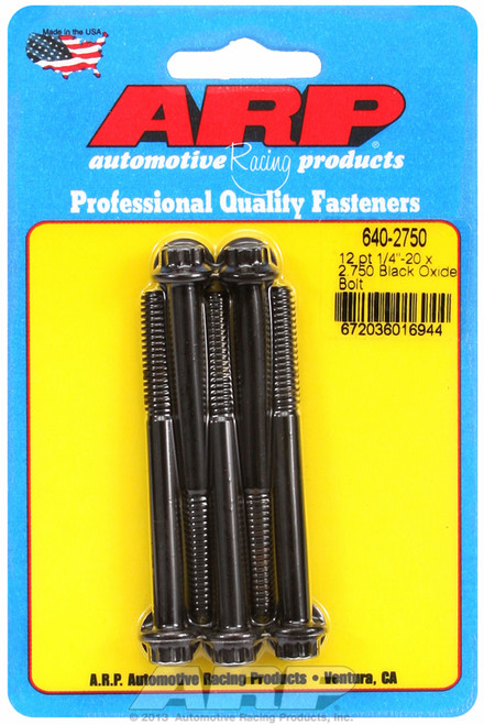 ARP Fastner 1 4-20 x 2.750 12pt black oxide bolts 640-2750