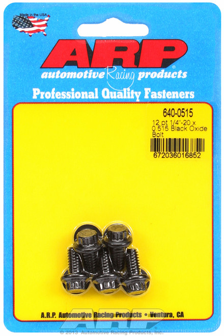 ARP Fastner 1 4-20 x 0.515 12pt black oxide bolts 640-0515