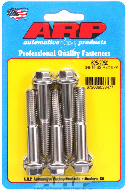 ARP Fastner 3 8-16 x 2.250 hex 7 16 wrenching SS bolts 625-2250
