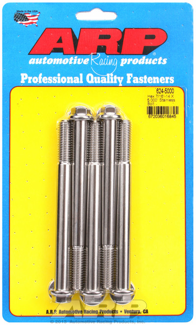 ARP Fastner 7 16-14 X 5.000 hex 1 2 wrenching SS bolts 624-5000