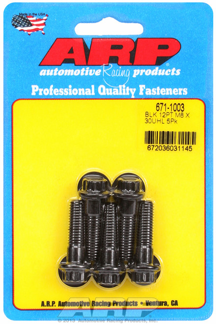 ARP Fastner M8 x 1.25 x 30 12pt black oxide bolts 671-1003