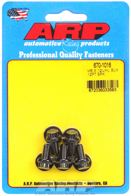 ARP Fastner M6 x 1.00 x 12 12pt black oxide bolts 670-1016