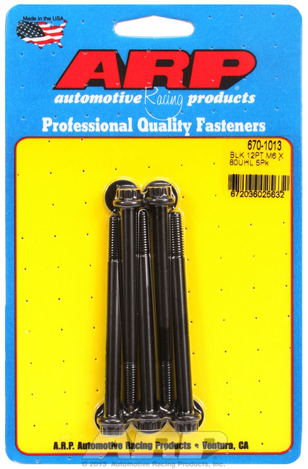 ARP Fastner M6 x 1.00 x 80 12pt black oxide bolts 670-1013
