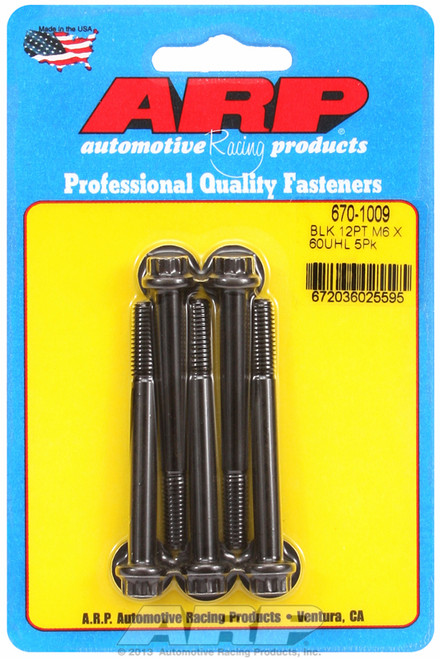 ARP Fastner M6 x 1.00 x 60 12pt black oxide bolts 670-1009
