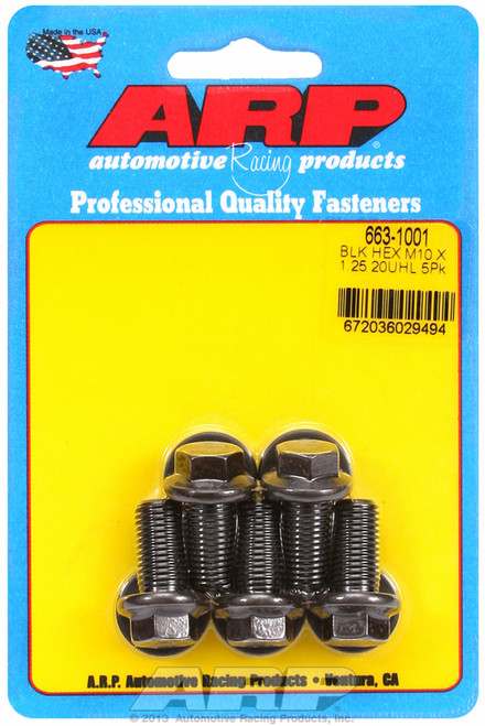 ARP Fastner M10 x 1.25 x 20 hex black oxide bolts 663-1001