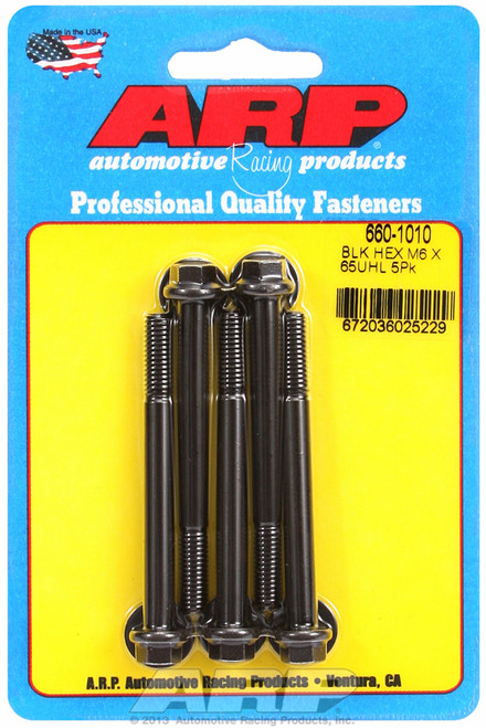 ARP Fastner M6 x 1.00 x 65 hex black oxide bolts 660-1010
