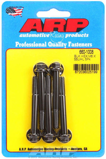 ARP Fastner M6 x 1.00 x 55 hex black oxide bolts 660-1008