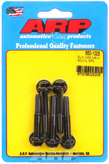 ARP Fastner M6 x 1.00 x 40 hex black oxide bolts 660-1005