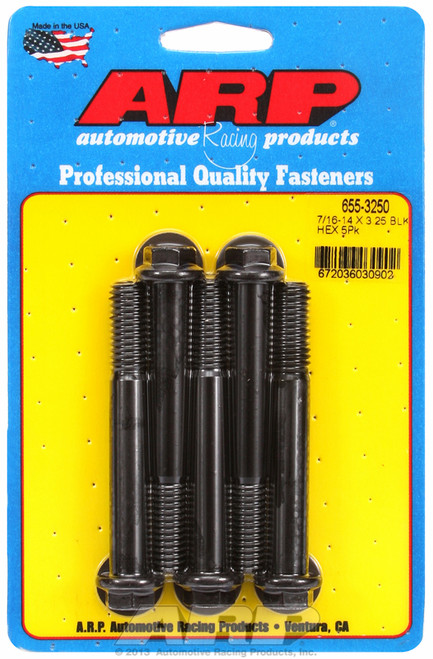 ARP Fastner 7 16-14 X 3.250 hex 1 2 wrenching black oxide bolts 655-3250