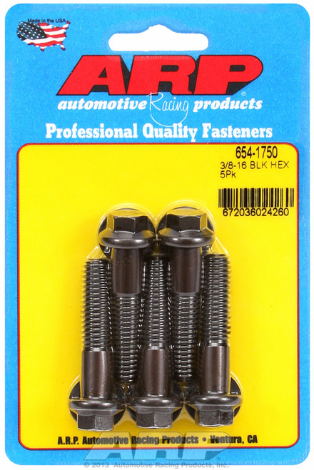 ARP Fastner 3 8-16 x 1.750 hex 7 16 wrenching black oxide bolts 654-1750