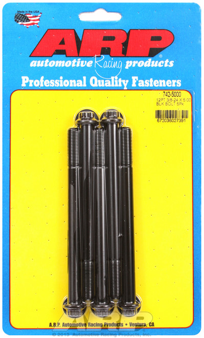 ARP Fastner 3 8-24 x 5.000 12pt black oxide bolts 742-5000