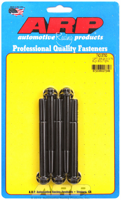 ARP Fastner 3 8-24 x 3.750 12pt black oxide bolts 742-3750