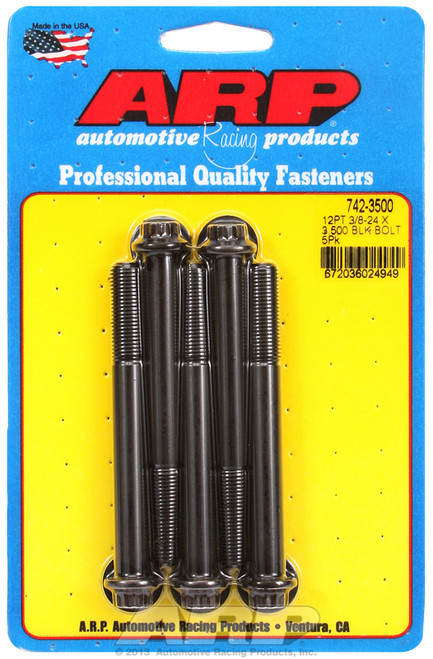 ARP Fastner 3 8-24 x 3.500 12pt black oxide bolts 742-3500