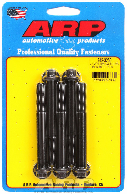 ARP Fastner 3 8-24 x 3.250 12pt black oxide bolts 742-3250