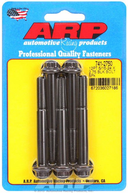 ARP Fastner 5 16-24 x 2.750 12pt black oxide bolts 741-2750