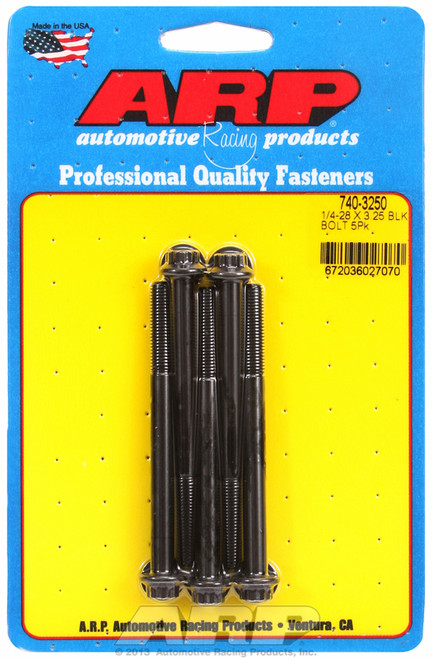ARP Fastner 1 4-28 x 3.250 12pt black oxide bolts 740-3250