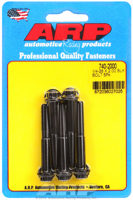 ARP Fastner 1 4-28 x 2.000 12pt black oxide bolts 740-2000