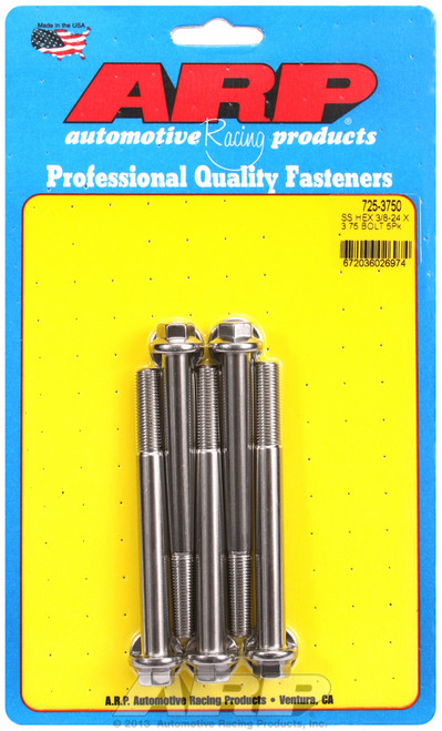 ARP Fastner 3 8-24 x 3.750 hex 7 16 wrenching SS bolts 725-3750