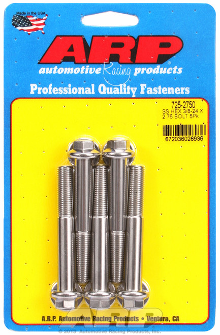 ARP Fastner 3 8-24 x 2.750 hex 7 16 wrenching SS bolts 725-2750