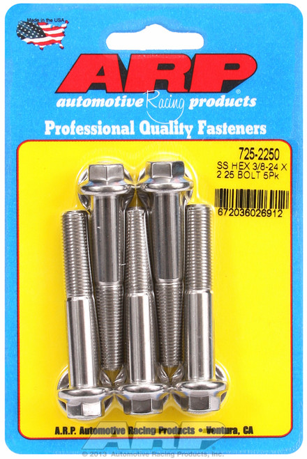 ARP Fastner 3 8-24 x 2.250 hex 7 16 wrenching SS bolts 725-2250
