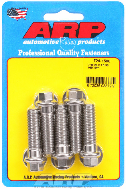 ARP Fastner 7 16-20 x 1.500 hex SS bolts 724-1500