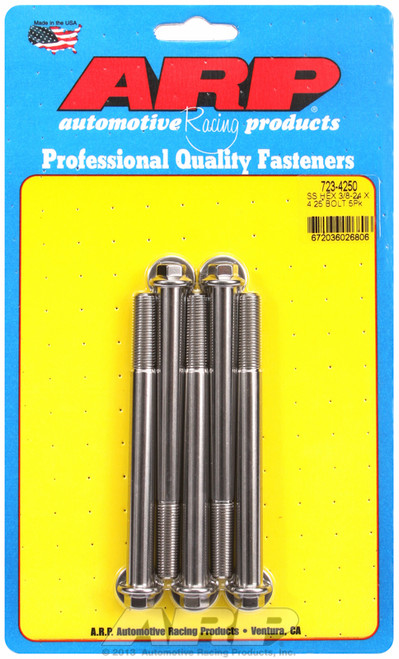 ARP Fastner 3 8-24 x 4.250 hex SS bolts 723-4250