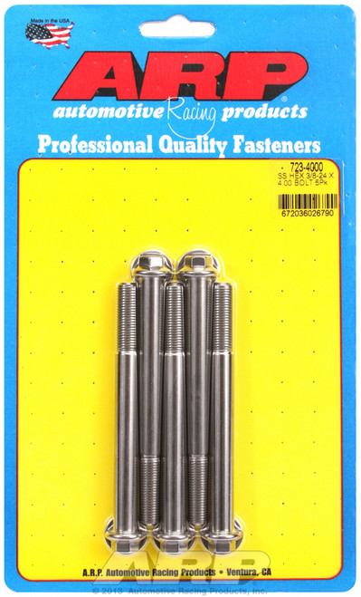 ARP Fastner 3 8-24 x 4.000 hex SS bolts 723-4000