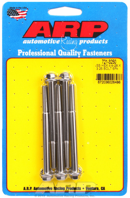 ARP Fastner 1 4-28 x 3.250 hex SS bolts 721-3250