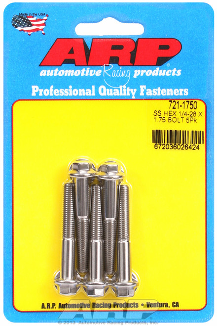 ARP Fastner 1 4-28 x 1.750 hex SS bolts 721-1750