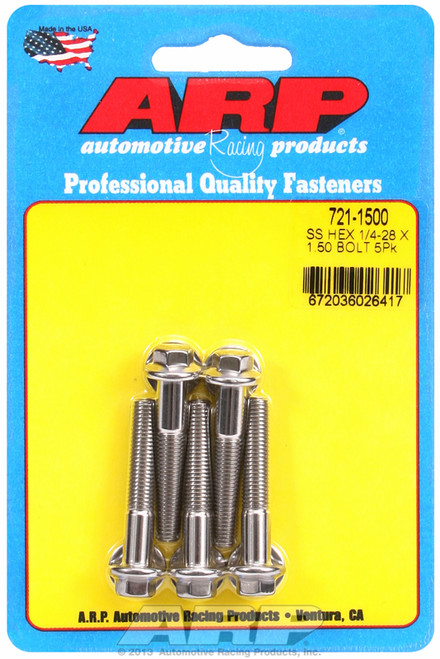 ARP Fastner 1 4-28 x 1.500 hex SS bolts 721-1500