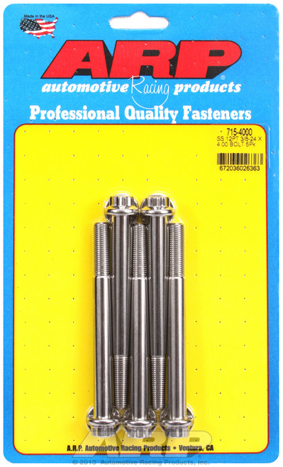 ARP Fastner 3 8-24 x 4.000 12pt 7 16 wrenching SS bolts 715-4000