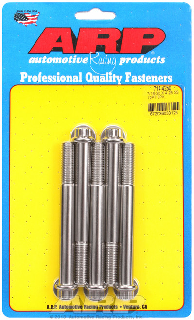 ARP Fastner 7 16-20 x 4.250 12pt SS bolts 714-4250