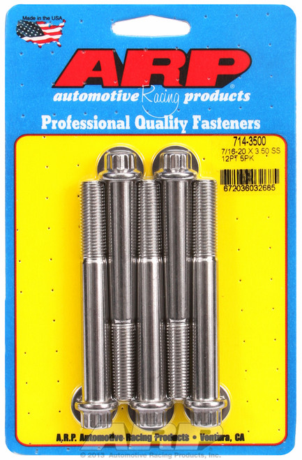ARP Fastner 7 16-20 x 3.500 12pt SS bolts 714-3500